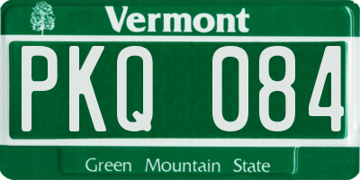 VT license plate PKQ084