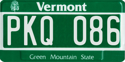 VT license plate PKQ086