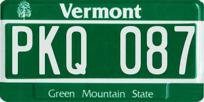 VT license plate PKQ087