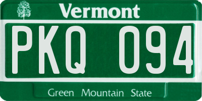 VT license plate PKQ094