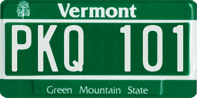 VT license plate PKQ101