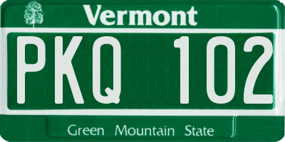 VT license plate PKQ102