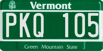 VT license plate PKQ105
