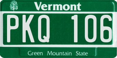VT license plate PKQ106