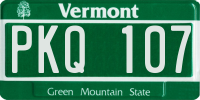 VT license plate PKQ107