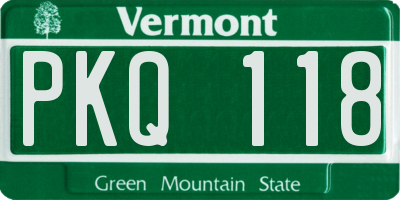 VT license plate PKQ118