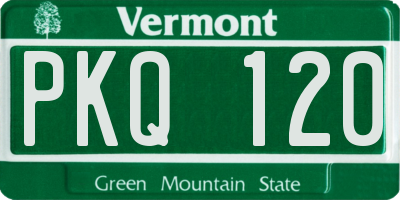 VT license plate PKQ120