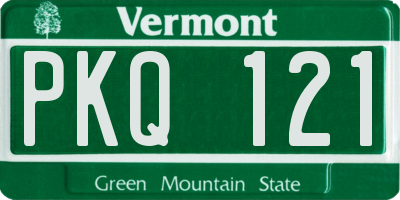VT license plate PKQ121