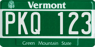 VT license plate PKQ123
