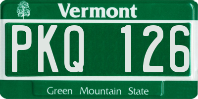 VT license plate PKQ126