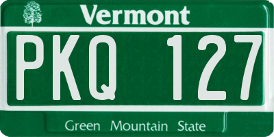 VT license plate PKQ127