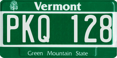 VT license plate PKQ128