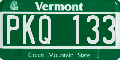 VT license plate PKQ133