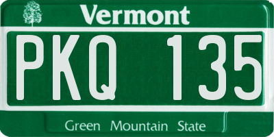 VT license plate PKQ135