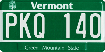 VT license plate PKQ140