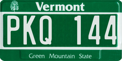 VT license plate PKQ144