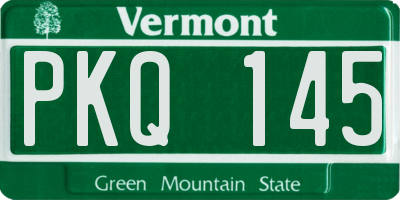 VT license plate PKQ145