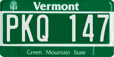 VT license plate PKQ147