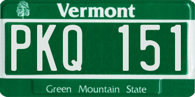 VT license plate PKQ151