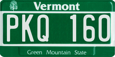 VT license plate PKQ160