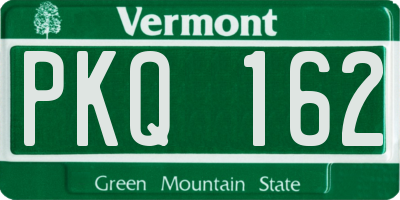 VT license plate PKQ162