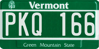 VT license plate PKQ166