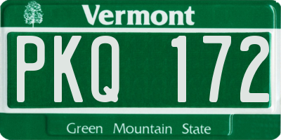 VT license plate PKQ172