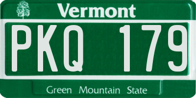 VT license plate PKQ179