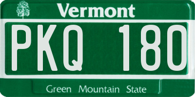 VT license plate PKQ180
