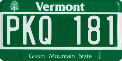 VT license plate PKQ181