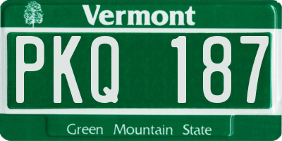 VT license plate PKQ187