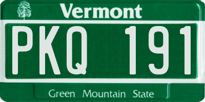 VT license plate PKQ191