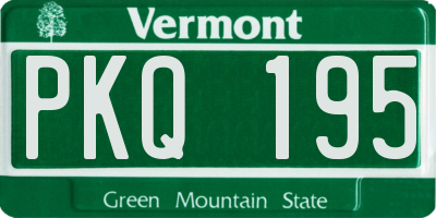 VT license plate PKQ195