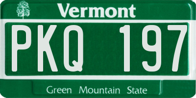 VT license plate PKQ197