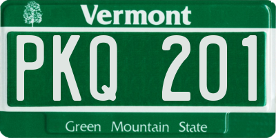 VT license plate PKQ201