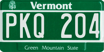 VT license plate PKQ204