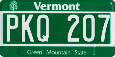 VT license plate PKQ207