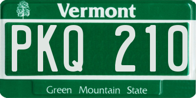 VT license plate PKQ210
