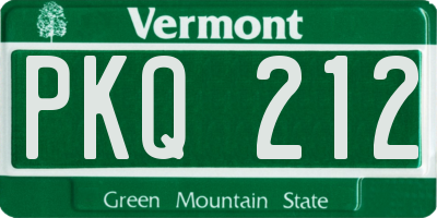 VT license plate PKQ212