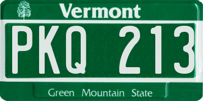 VT license plate PKQ213