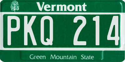 VT license plate PKQ214