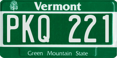 VT license plate PKQ221
