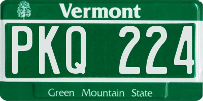 VT license plate PKQ224