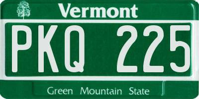 VT license plate PKQ225