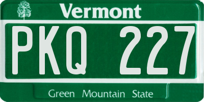 VT license plate PKQ227