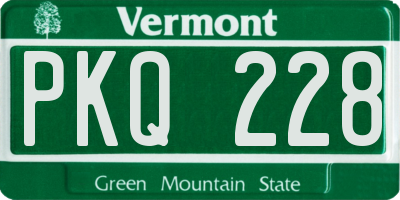 VT license plate PKQ228