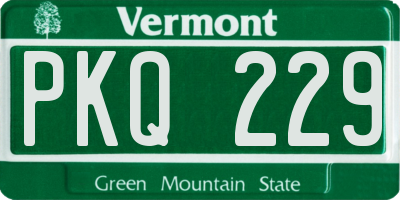 VT license plate PKQ229