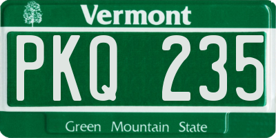 VT license plate PKQ235