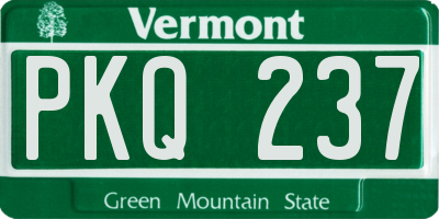 VT license plate PKQ237