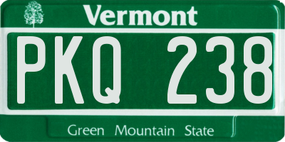 VT license plate PKQ238